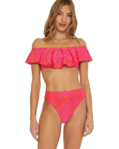 Trina Turk Trellis Ruffle Bandeau Top Multi Clearance