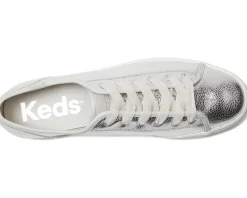 Keds Triple Kick Leather Silver Metallic Leather Discount