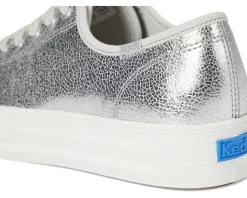 Keds Triple Kick Leather Silver Metallic Leather Discount