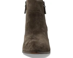 Johnston & Murphy Trista Perfed Double Zip Bootie Dark Gray Suede Clearance