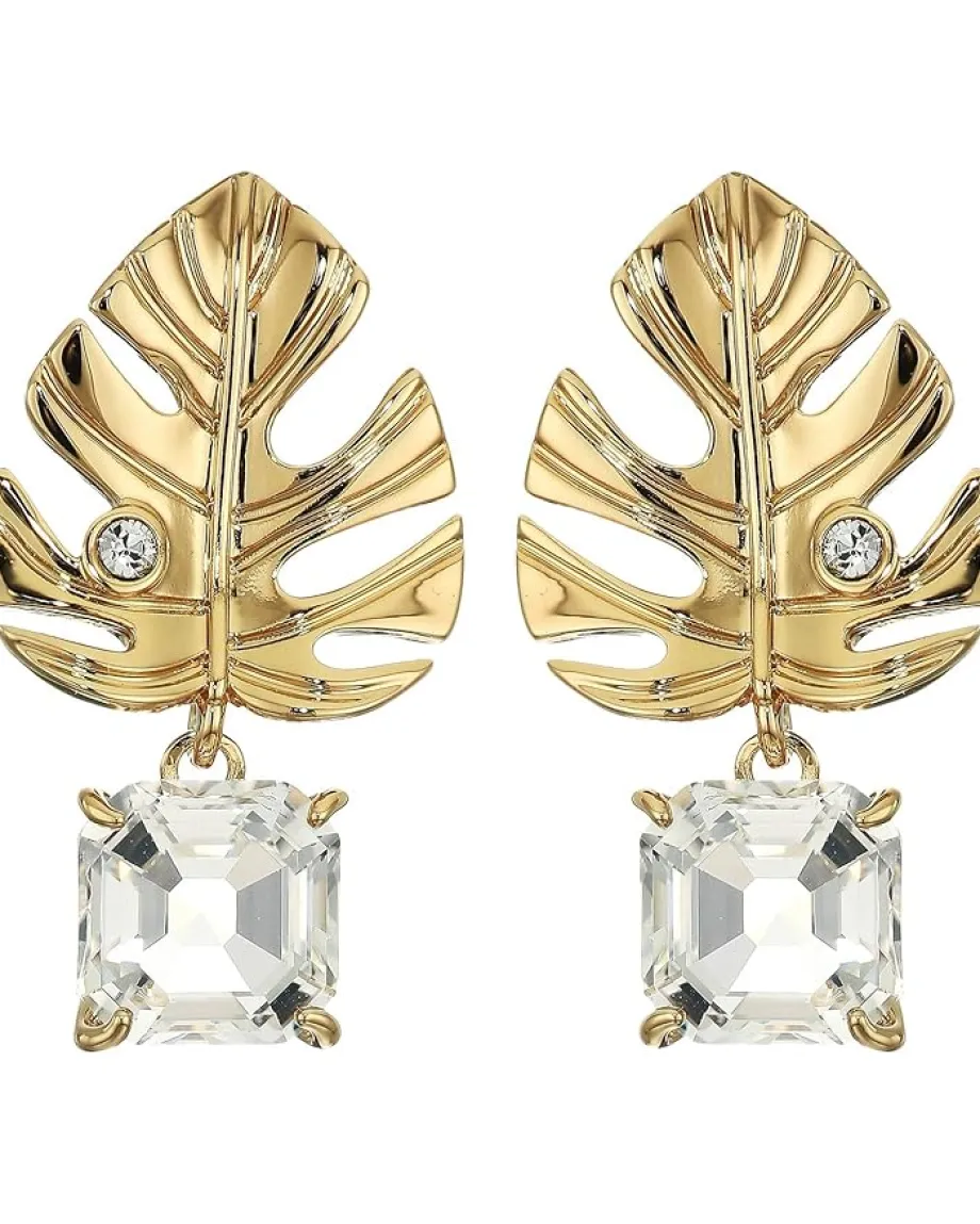 SWAROVSKI Tropical Leaf Pierced Earrings White Discount