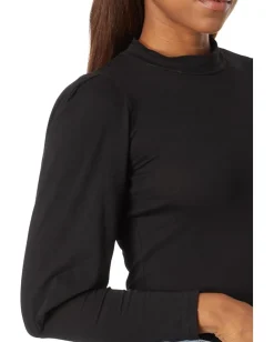 Women bobi Los Angeles Turtleneck with Shirred Sleeve Detail