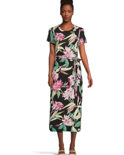 Women Tommy Bahama Twilight Bloom Short Sleeve Midi Dress