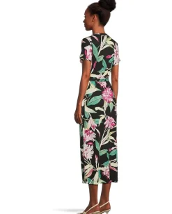 Women Tommy Bahama Twilight Bloom Short Sleeve Midi Dress