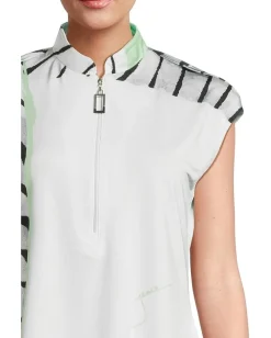 Jamie Sadock Twist & Turn Print Short Sleeve Top Creme De Mint Hot