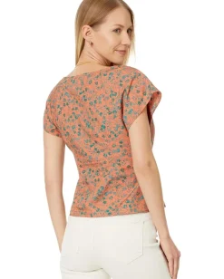 Women Madewell Twist-Front Seamed Top in Poplin