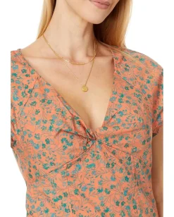 Women Madewell Twist-Front Seamed Top in Poplin