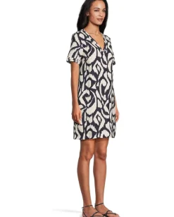 Tommy Bahama Two Palms Inlet Ikat Short Sleeve Dress Coastline Sale