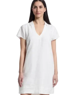 Tommy Bahama Two Palms Short Sleeve Collared Dress White Discount