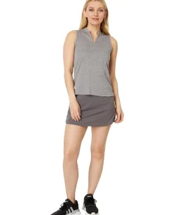 adidas Golf Ultimate365 Textured Sleeveless Polo Charcoal New