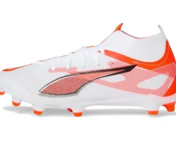 PUMA Ultra 5 Match+ Firm, Artificial Ground Soccer Cleats Puma White-Puma Black-Glowing Red Discount