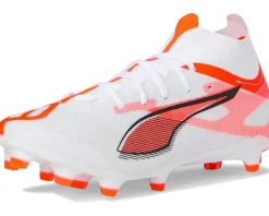 PUMA Ultra 5 Match+ Firm, Artificial Ground Soccer Cleats Puma White-Puma Black-Glowing Red Discount
