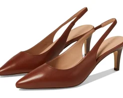 Cole Haan Vandam Sling Back Pump 65 mm Dark Cuoio Leather New