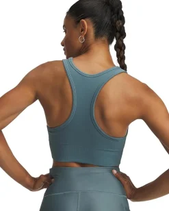 Under Armour Vanish Seamless Mid Impact Sports Bra Jasper Blue/White Outlet