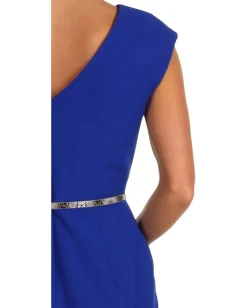 ELLEN TRACY V-Back Sheath Dress Cobalt/Cobalt/Academy Online