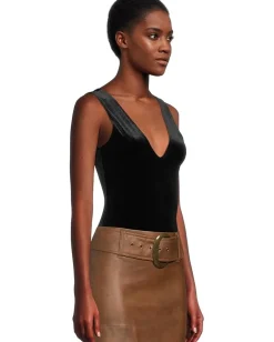 Commando Velvet Deep-V Bodysuit Black Discount