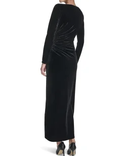 Women Calvin Klein Velvet Long Sleeve Maxi