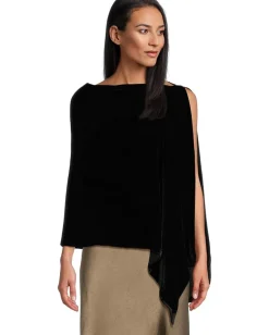 Eileen Fisher Velvet Poncho Black Sale