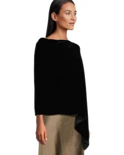 Eileen Fisher Velvet Poncho Black Sale