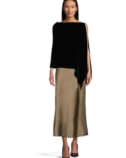 Eileen Fisher Velvet Poncho Black Sale