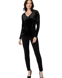 Elliott Lauren Velvet Poof Sleeve Top Black Discount