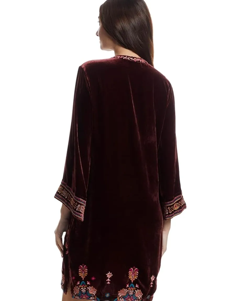 Women Johnny Was Velvet Tie Front Kimono Dress- Brandi
