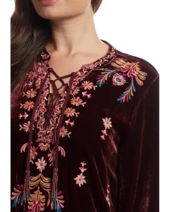 Women Johnny Was Velvet Tie Front Kimono Dress- Brandi