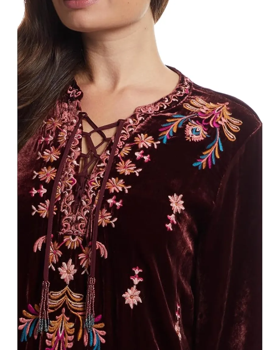 Women Johnny Was Velvet Tie Front Kimono Dress- Brandi
