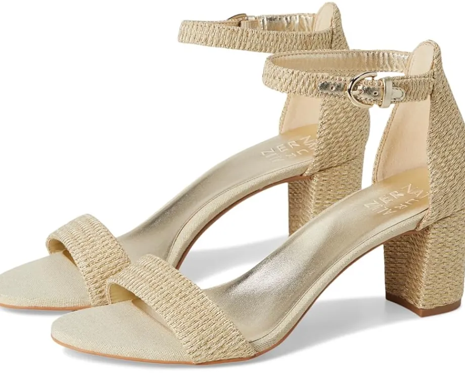 Naturalizer Vera Natural Gold Woven Fabric New