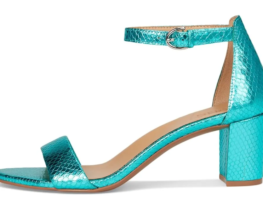 Naturalizer Vera Teal Metallic Snake Print Leather Best