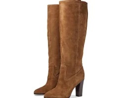 Veronica Beard Vesper Wide Calf Mocha Brown Suede Sale