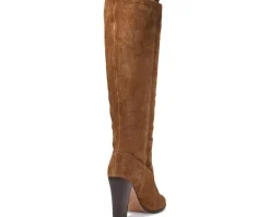 Veronica Beard Vesper Wide Calf Mocha Brown Suede Sale