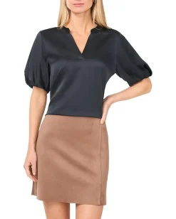 Vince Camuto V-Front Puff Sleeve Blouse Forest Night Online