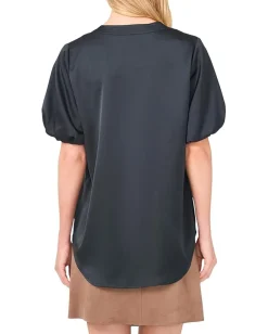 Vince Camuto V-Front Puff Sleeve Blouse Forest Night Online