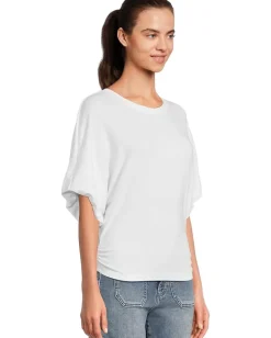 Michael Stars Vicky Scoop Neck Balloon Sleeve Tee White Sale