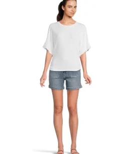 Michael Stars Vicky Scoop Neck Balloon Sleeve Tee White Sale