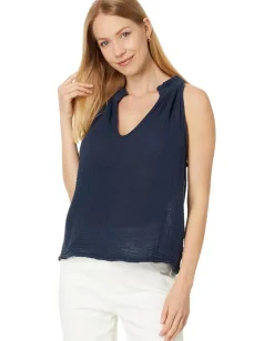 Michael Stars Viola Split-Neck Tank Nocturnal Best