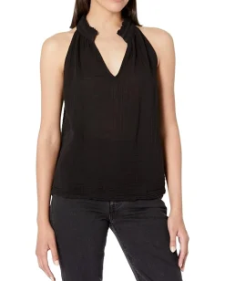 Women Michael Stars Viola Split-Neck Tank