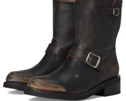 Frye Viv Short Engineer Distressed Black Discount