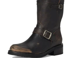 Frye Viv Short Engineer Distressed Black Discount