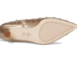Jessica Simpson Viviana Kitten Heel Studded Bootie Gold Sale