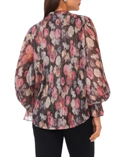 Vince Camuto V-Neck Balloon Sleeve Blouse Rich Black Online