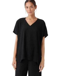 Eileen Fisher V-Neck Boxy Top Black Online