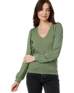 Women bobi Los Angeles V-Neck Puff Sleeve Tee