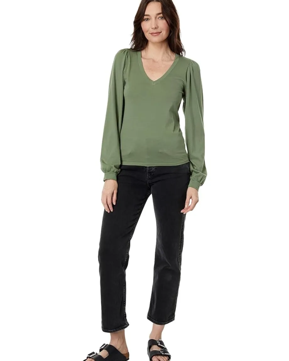 Women bobi Los Angeles V-Neck Puff Sleeve Tee