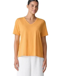 Women Eileen Fisher V-Neck Short Sleeve Tee
