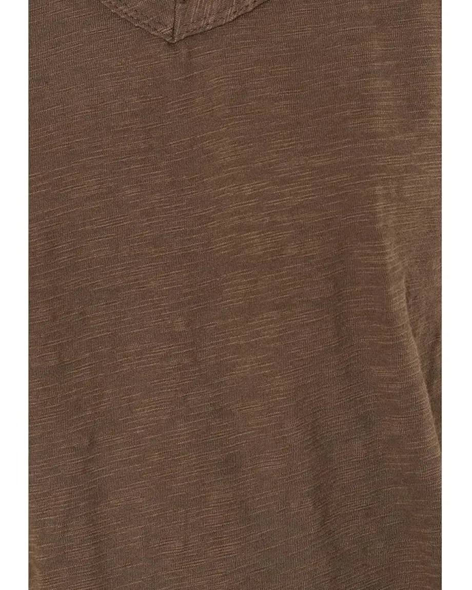 Mod-o-doc V-neck Short Sleeve Tee With Curved Hem Fern Clearance