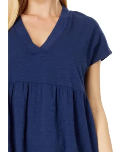 Women bobi Los Angeles V-Neck Short Sleeve Tier Top