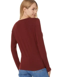 Eileen Fisher V-Neck Top With Long Sleeve Redwood Online