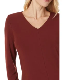 Eileen Fisher V-Neck Top With Long Sleeve Redwood Online